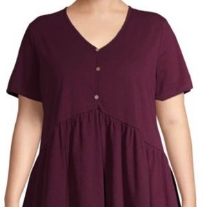 Knit Henley Top with empire waist NWT
